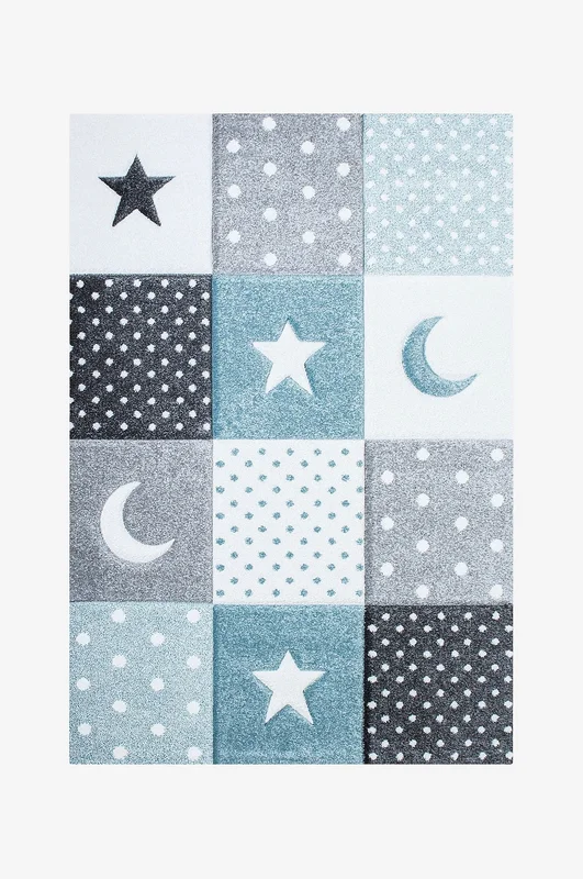 KM Home - Lasten matto Atlas - Sininen - Lasten matot - 120X170 - - Homeroom