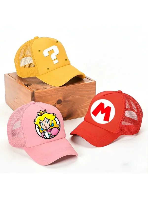 AliExpress - Casquettes de baseball Super Mario pour garçons et filles, chapeaux de soleil amusants avec figurines de dessins animés, casquettes à 