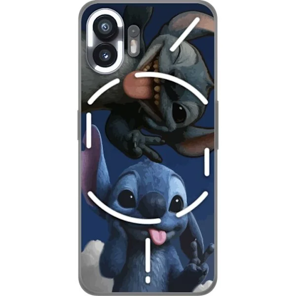Compatible Phone Case for Nothing Phone (2) Stitch two figures posing happily blue cartoon character with humor perfect for fans of cute kawaii and 