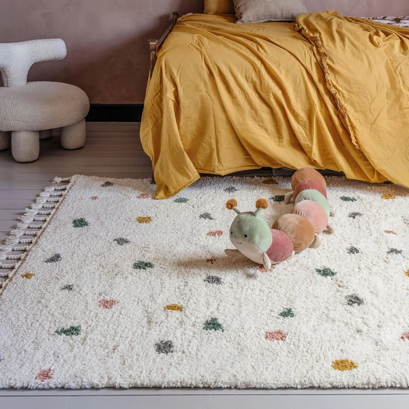 Confetti Kids Rug 160X230 Off White Dotted