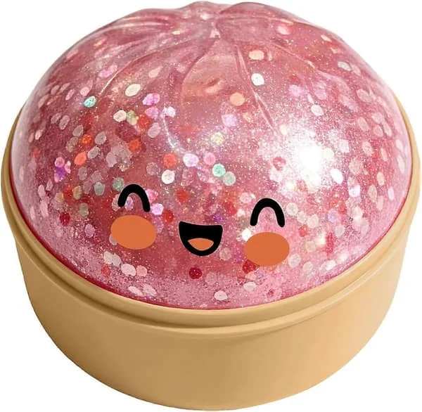 Gigantisk Glitter Dumpling Squishy, Squishy Dumpling Fidget-leke, Bao Bun Squishy Klemmeleke med Damper for Stresslindring