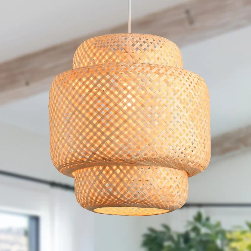 AliExpress - 30/40/50cm Moderne Bambus-Pendelleuchte Handgewebter Bambus-Kunst-Kronleuchter Esszimmer-Laterne Schlafzimmer-Esszimmerlampe