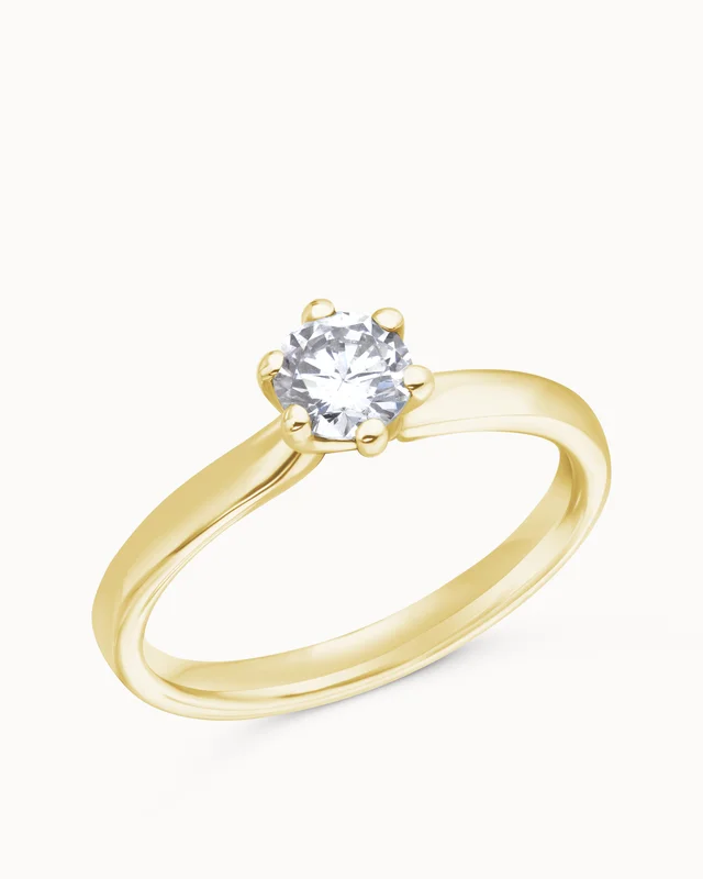 Solitaire Ring Cleo 18K Geelgoud Lab-Grown Diamant 0.3 Karaat - Verlovingsringen & Trouwringen van Vanbruun