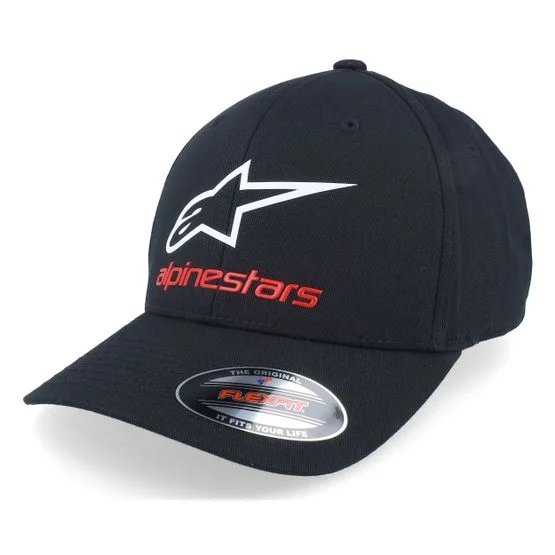 Alpinestars - Schwarz flexfit Cap - Always 2.0 Hat Black/White/Red Flexfit @ Hatstore, Schwarz, L/XL, Baumwollmischung