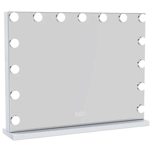 UNIQ XL Hollywood Spegel med 15 LED-lampor och touch-funktion - sminkspegel med belysning - hollywoodspegel