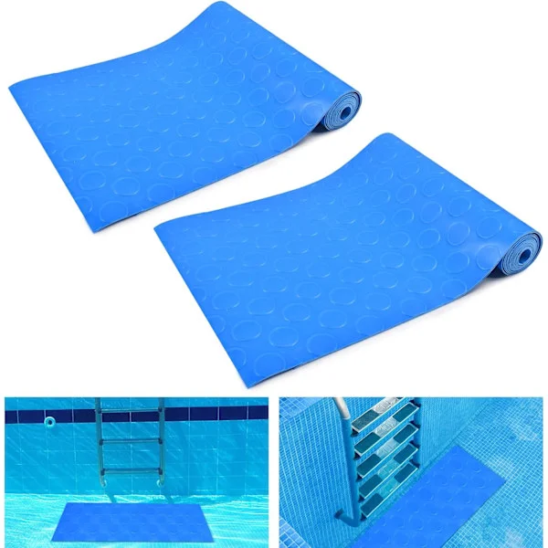 Pieces Pool Stigemåtte, 23×90cm Stor Pool Trinmåtte, Pool Stigebeskyttelsesmåtte med Skridsikker Tekstur, kompatibel med Pool Trin Trapper Stiger