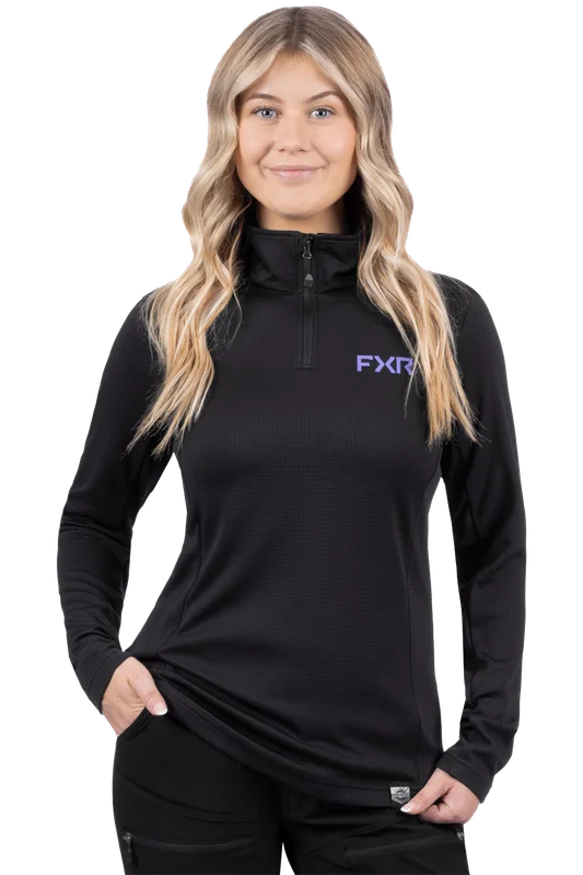 FXR Pilot 1/4 Zip Långärmad Tröja Dam Svart/Ametist XS