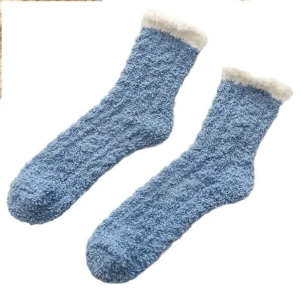 Lurviga Raggsockor - Plysch Varm Fleece Blå