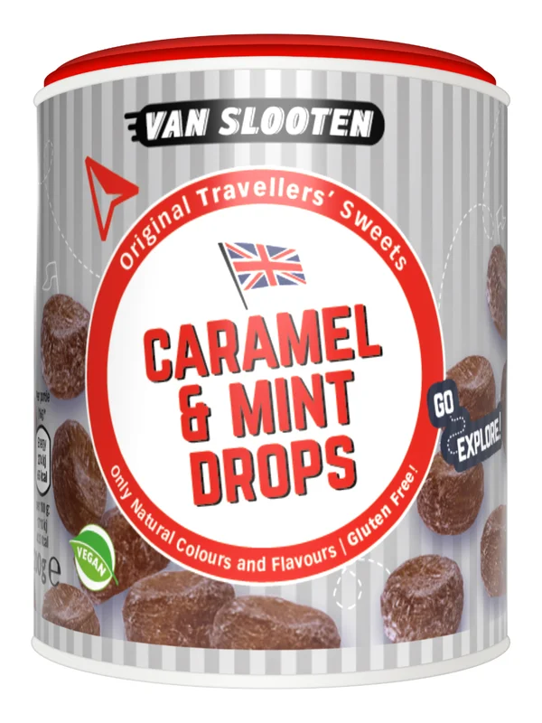 Van Slooten, caramel mint drops 0.2kg