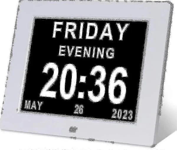 Demens Ur Alzheimers Ur Stort Digitalt Kalenderur Til Seniorer, Ur Med Dag Og Dato F(7 Tommer)