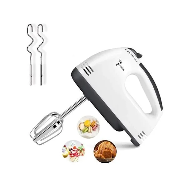 Elektrisk köksmixer, stavmixer, manuell visp 180W, 7 hastigheter, med 2 vispar, 2 degkrokar [YJD][YJD]
