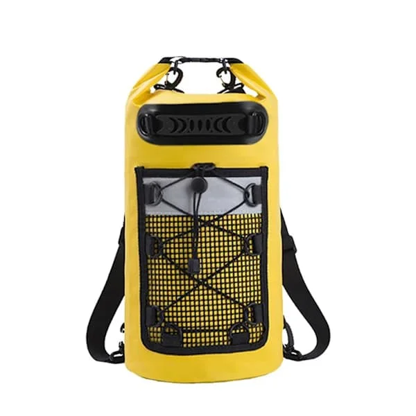 Vanntett PVC Pakk Tørr Bag Ryggsekk for Kvinner Menn 10L-20L-30L Vanntett Skulder Kajakk Vandring Rafting Flåte Surfing Båt Bag Gul 20L