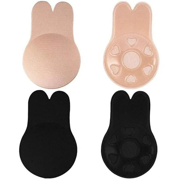 S/M-2 Par Adhesive BH Strapless Rygfri Push Up BH Usynlig BH Selvklæbende Genanvendelig BH til Aftenbryllupskjoler