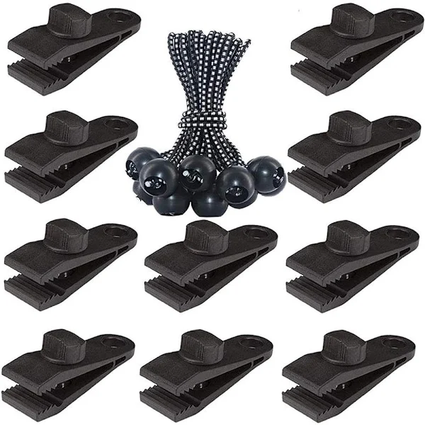 10 set presenningar klämma tältklämma presenningar markiser klämma markiser klämma spännare bungee sladd presenningar bungee boll bungee rep för tält,