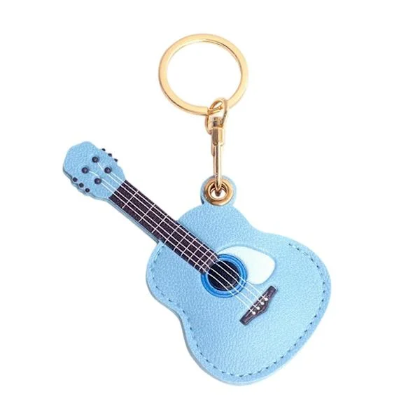 Nøkkelring i kunstskinn med gitar for skolen - Kortholder for adgangskort - for musikkelskere