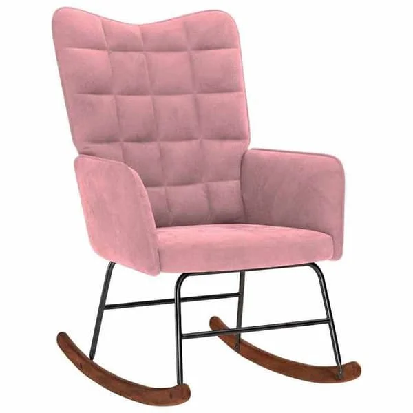 vidaXL Gungstol Rosa Sammet, stol, salongsstol, relaxstol, solsäng, sittplats i salong, stol 4016836