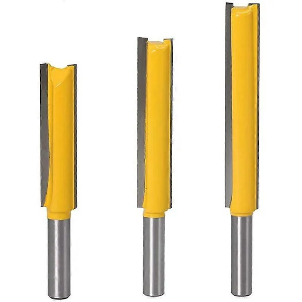 8mm Spårfräs, 3st Extra Långa Raka Frässtål Set Träspårfräs Set Rakt Skärblad