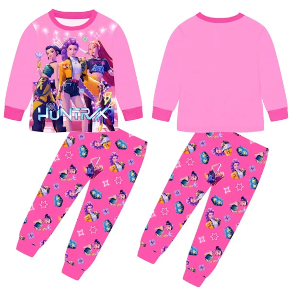 【NX】Demon Hunters Pyjamas med lång ärm för barn (rosa, 140cm) rosa