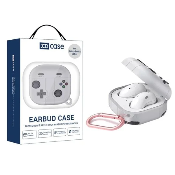 Suojakuori Samsung Galaxy Buds FE / Buds 2 Pro -puhelimelle retromuotoilussa Käsiohjaus - Harmaa