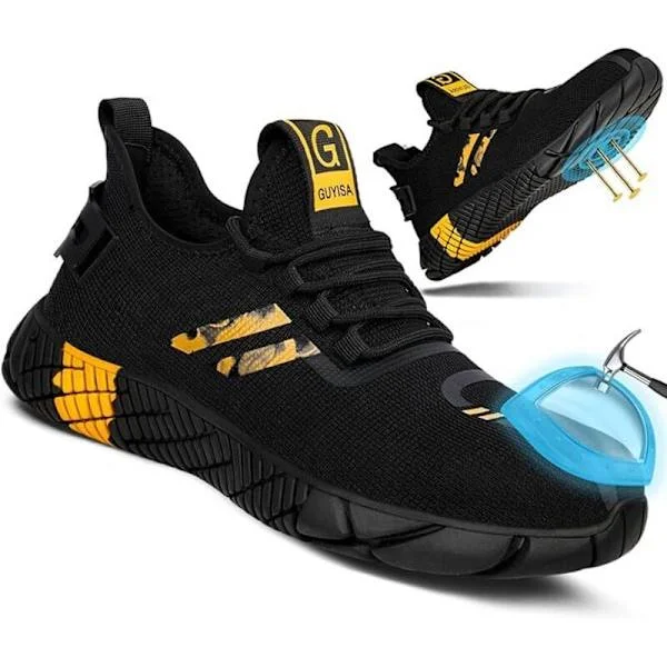 Lätta skyddsskor, krocksäkra, punkteringsbeständiga, halkfria, stålhätta, skyddssportskor, arbetsskor, unisex