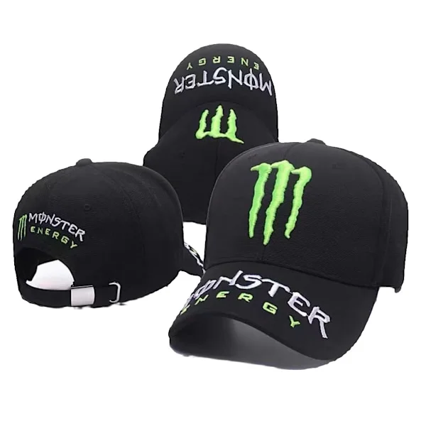 MONSTER ENERGY Monster Energy -kirjailtu lippalakki, kuljettajan musta tyyli 1, musta