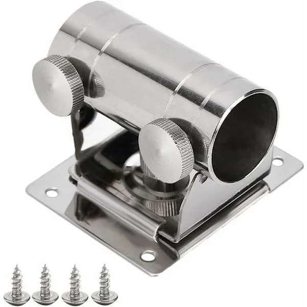 Justerbar paraplyholder i rustfrit stål balkon paraplyholder paraplyholder fiskeparaplyholder med monteringsplade og skruer
