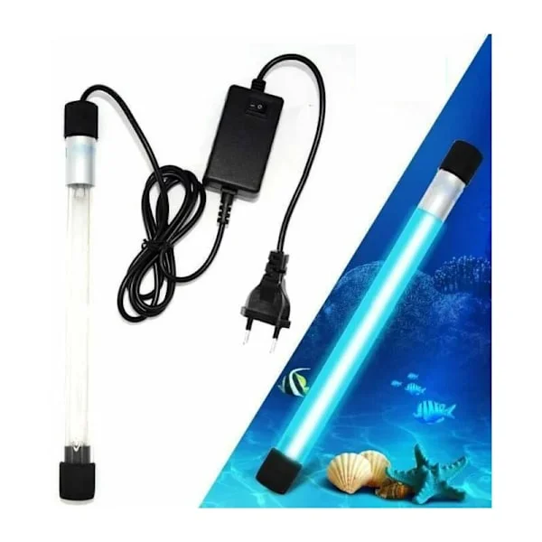 Akvarium Steriliseringslampa Undervattens EU-kontakt Typ 11W Vardagsrum Sovrum Marin Vattentät UV-filter Vattenrenare