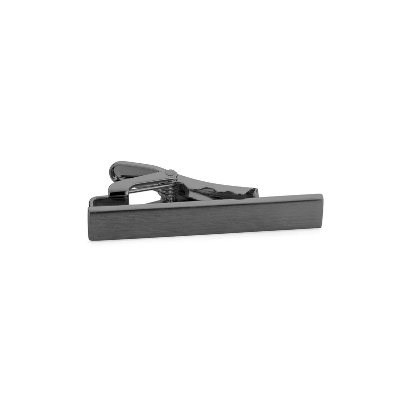 Pince à cravate gris foncé mate 4 cm pour hommes - Pinces à cravate pour cravates slim