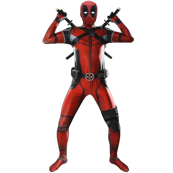 Deadpool Kostyme Cosplay Barn Voksen Kostyme Anime Superhelt Cosplay Dødsvakt Anime Voksen Service Leotard Hatter Tilbehør Anime- 3 STK