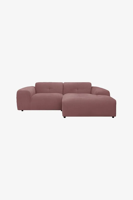 NORDICOMFY - Sofa Fab Liten sjeselong til høyre - Rosa - Sofaer med sjeselong - Fra Homeroom