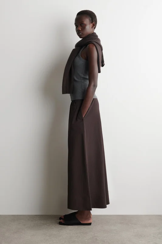 COS Women's Culottes De Algodón Con Textura in Marrón
