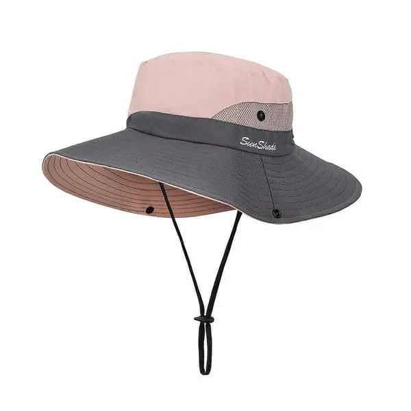 Solhatt dam solhattar bred brätte UV-skydd fiskehatt mesh