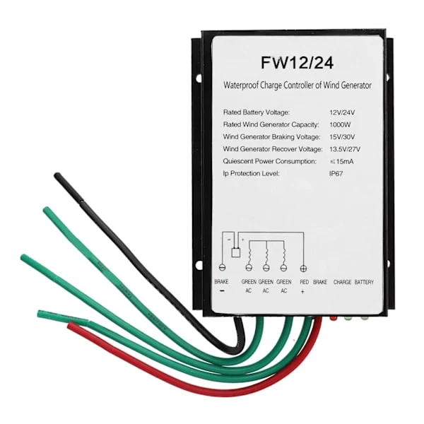 Wind Turbine Charge Controller Waterproof Solar Wind Hybrid Generator Controller with LED Indicator 1000W