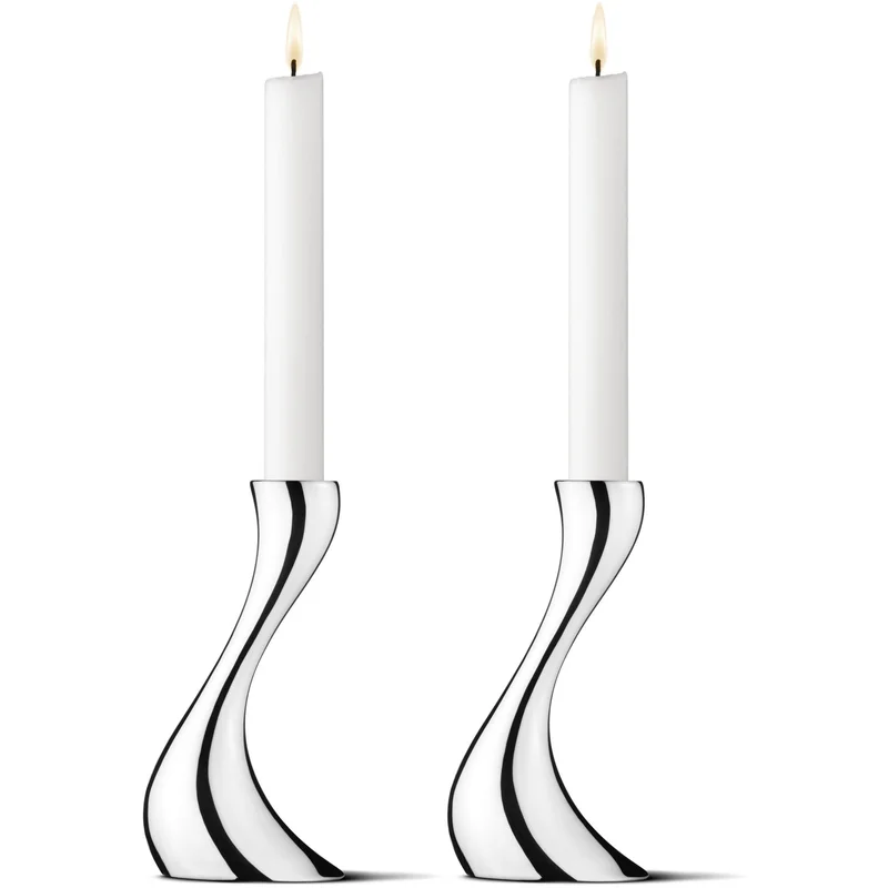 Georg jensen Cobra Lysestake, Liten, 2 stk.' - 'Stål
