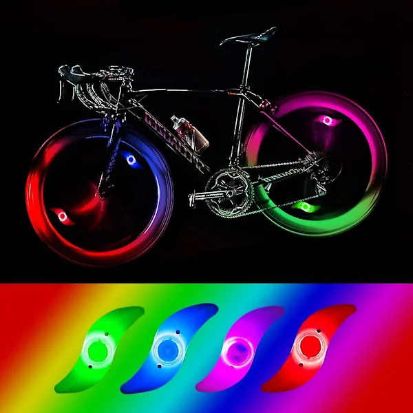 4 x LED cykelhjul lys, vandtæt LED cykelhjul lys med 3 blinkende tilstande LED cykelhjul lampe til voksne og børnecykel - rød