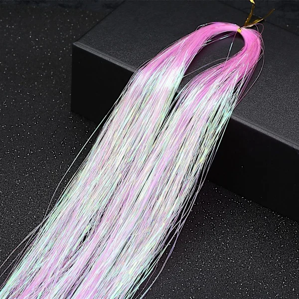 36inch Hair Tinsel Sparkling Glitter Tinsel Fairy Hair Extensions Heat Resistant Party Highlight