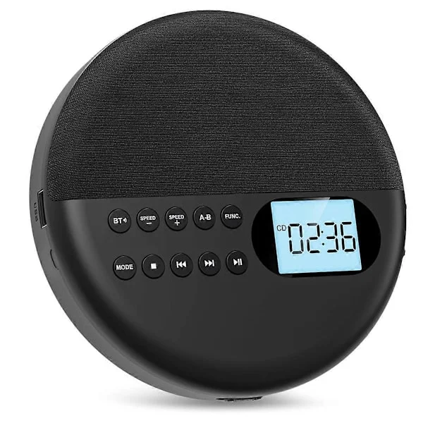 Portable Bluetooth CD Player with Built-in Speakers and Rechargeable Battery [GPA]