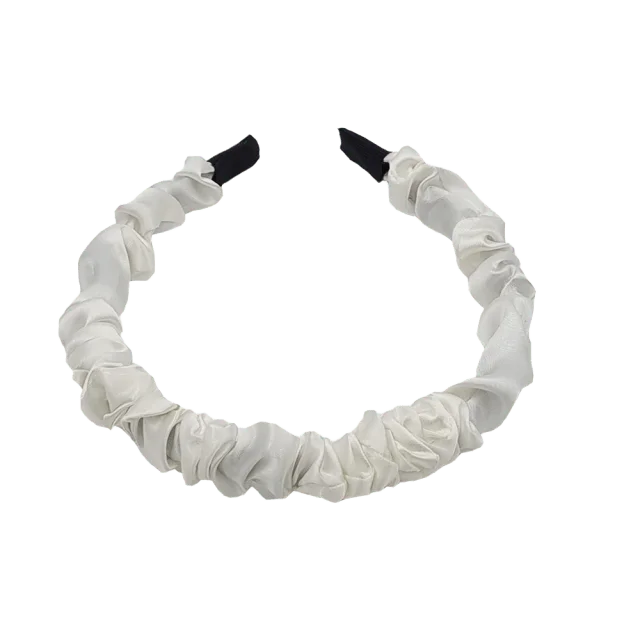 Complement Kids Diadem Till Barn Med Veckat Glansigt Tyg Accessoarer Unisex Vit