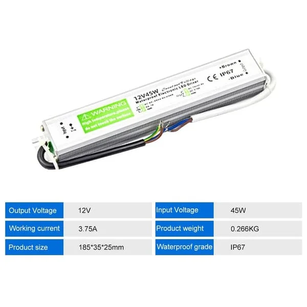 LED Transformator LED Drivrutin Transformator 12V45W 12V45W