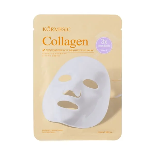 Kollagen, Hyaluronsyra & B5 Ansiktsmask, Återfuktande och Fuktgivande Ansiktsvård, Niacinamid & Vitamin C Kollagen