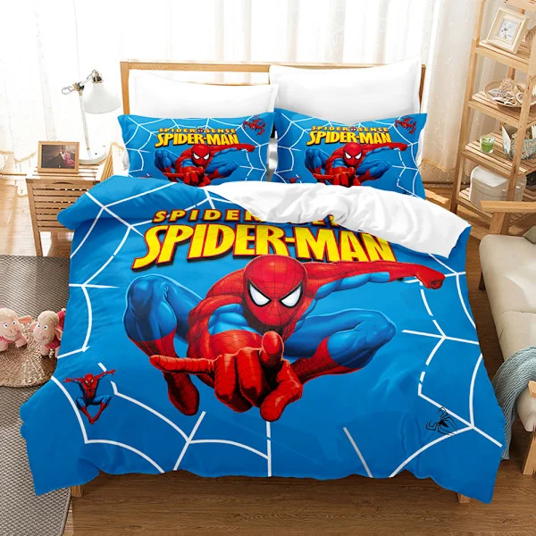 Digitaalisesti painettu Hämähäkkimies-vuodevaatteet kolmiosainen setti pojille Marvel rajat ylittävä 3D-vuodevaatteet N