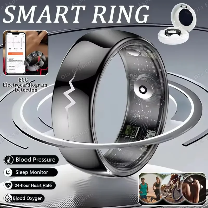 AliExpress - 2026 Neuer Smart Ring mit EKG-Erkennung, Blutdruck- und Herzfrequenzmessung, Körpertemperaturüberwachung, wasserdicht, GPS-Tracking für 