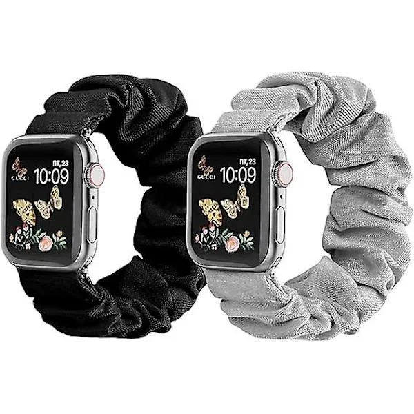 Pakke Elastisk Stoff Klokkereim Erstatning Scrunchie Kompatibel med 38/40/41mm Klokkereimer