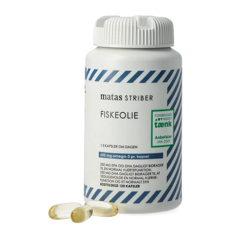 3 for 2 - Matas Striber Fiskeolie 1000 mg 120 kaps., Helse & Madvarer, Kosttilskud, Fiskeolie & Omega 3