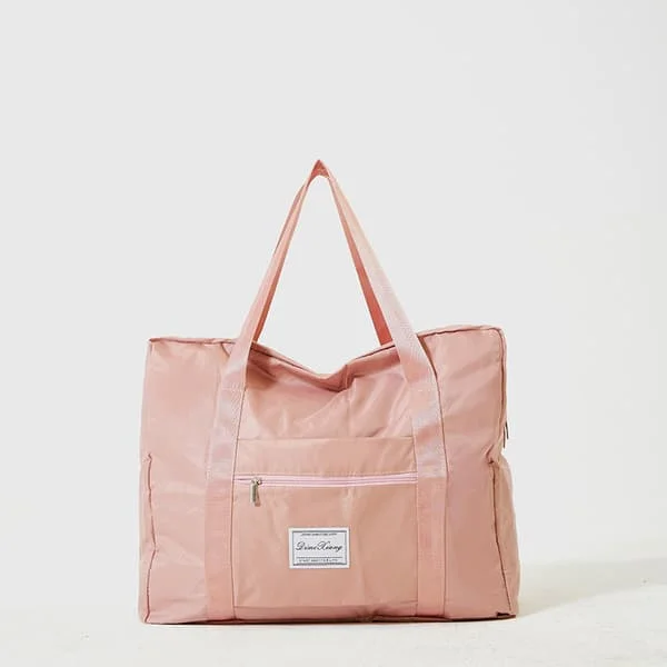 1 stor sammenleggbar koffert ventepose reise rosa Rosa