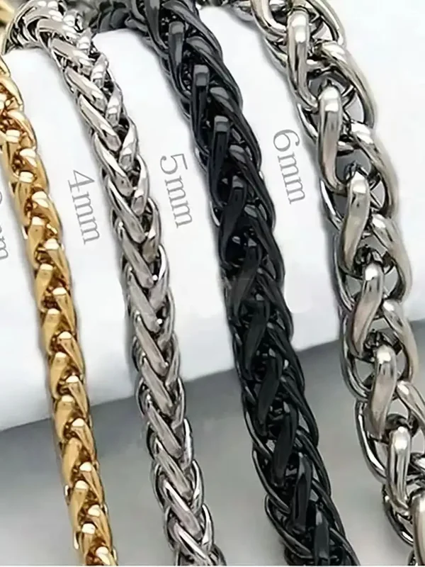 AliExpress - Collier en chaîne torsadée en acier inoxydable HNSP pour hommes, bijoux de cou polyvalents, pendentif, chaîne noire/dorée, accessoires 3/
