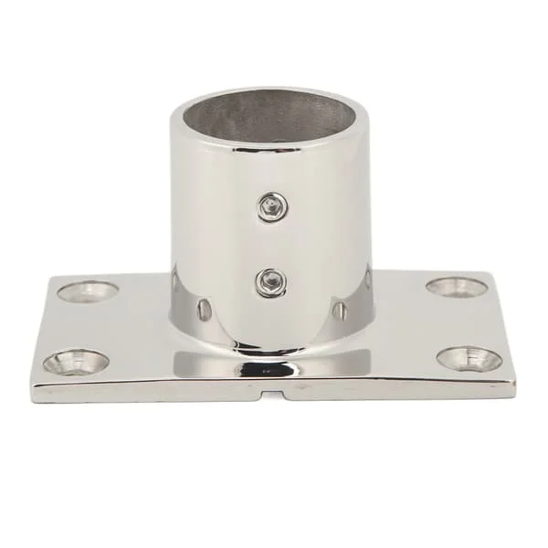 【BEMS】Båt ledstång montering rektangulär bas Silver Robust rostskyddad båtdäck ledstång rektangulär bas Kompatibel med båt marin Yacht 90°32MM/1.3in