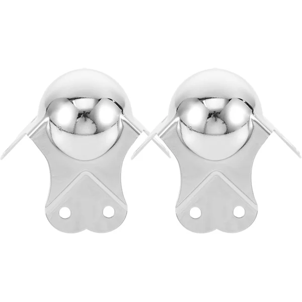 2 stk. hvide metalkuglehjørnebeskyttere til møbelskabe, Flight Box Hardware Kit, beskytter skarpe kanter og vægbeskyttelse -