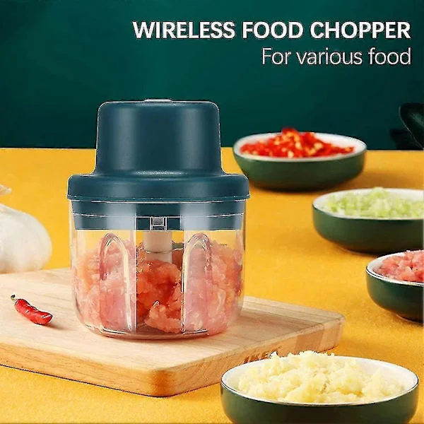 Elektrisk hvidløgshakker mini foodprocessor bærbar hvidløgspresser, trådløs foodprocessor