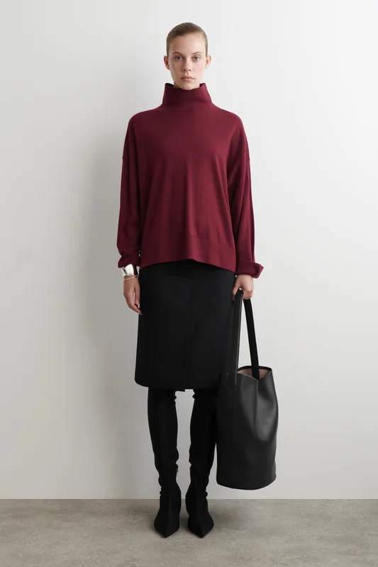 COS Merino Wool Turtleneck Jumper in Red - Women
